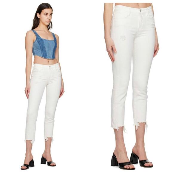 FRAME Denim Le High Straight Jeans in Au Natural Laskey - Picture 1 of 11
